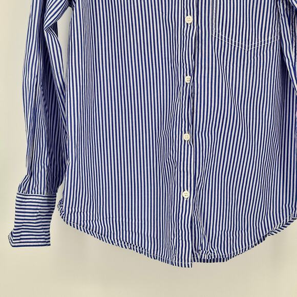 J. Crew Garcon Classic Womens Striped Shirt 4 Blue White Long Sleeve Button Up - Picture 5 of 11